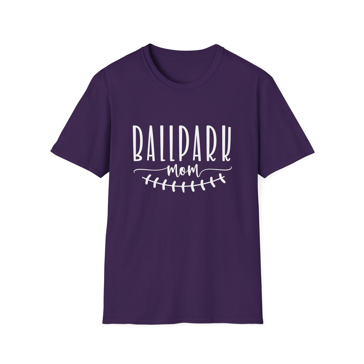 Ballpark Mom Baseball or Softball Graphic T-Shirt Cute Sports Mom Tee (12 Team Colors)