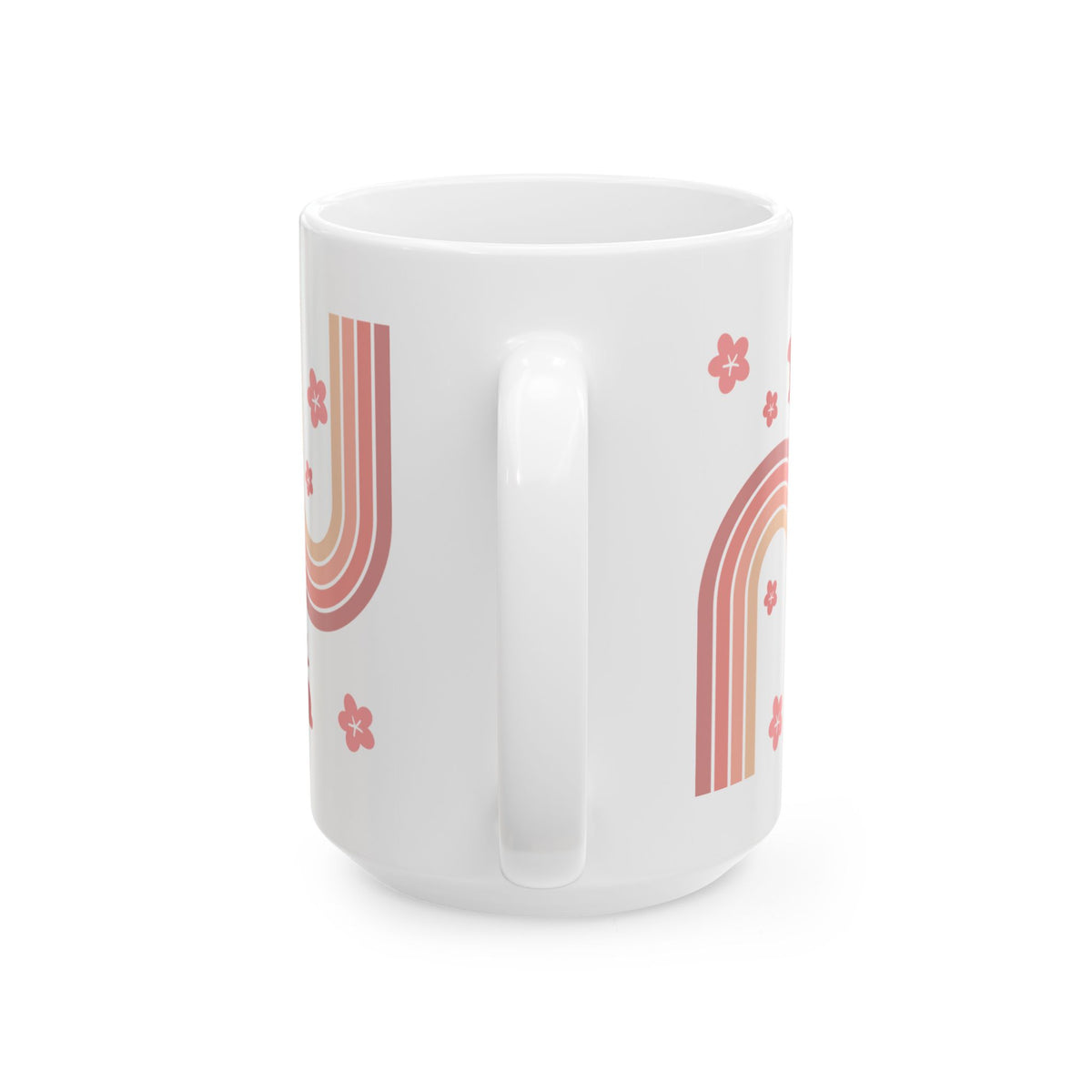 Retro Rainbow Bunny Cute Ceramic Mug Coffee Cup (11oz & 15oz)