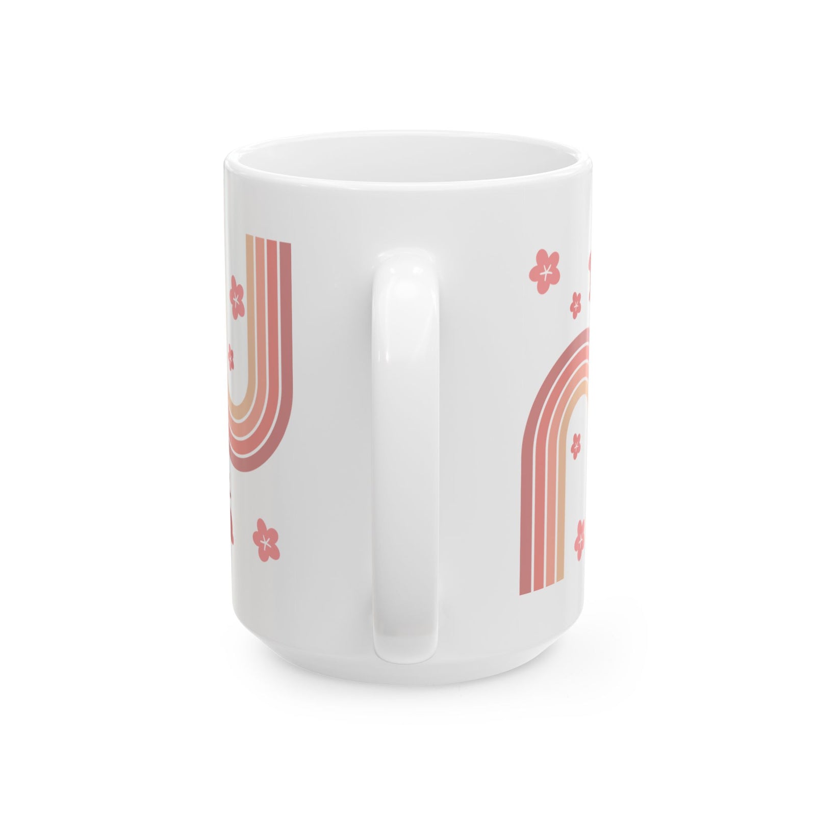 Retro Rainbow Bunny Cute Ceramic Mug Coffee Cup (11oz & 15oz)