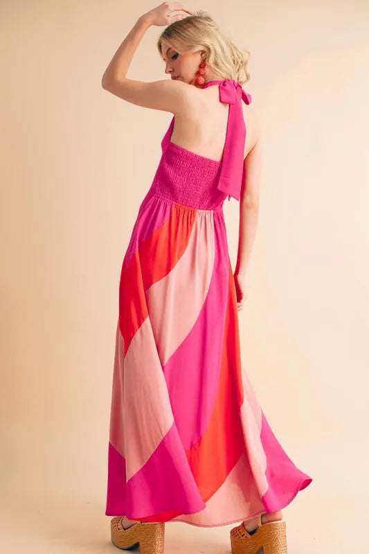 Aemi+Co Color Block Sleeveless Maxi Dress - Sydney So Sweet