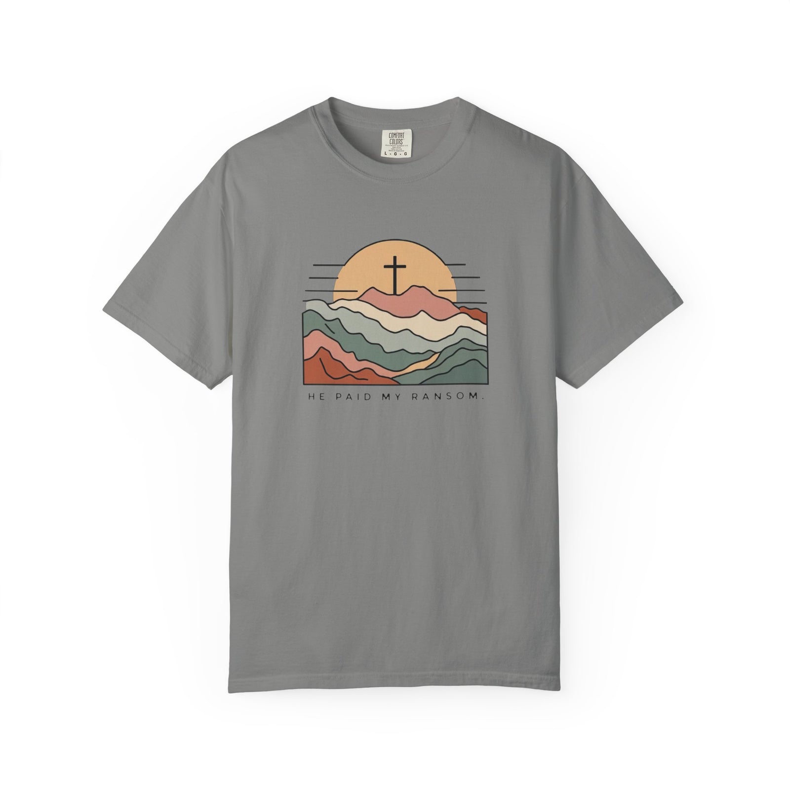 He Paid My Ransom Christian Mountain Cross Graphic T-Shirt Unisex Tee