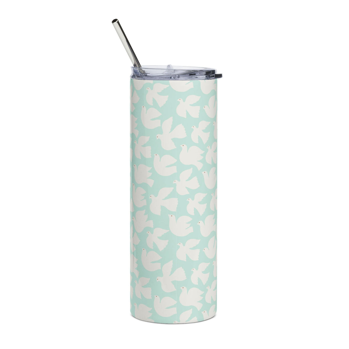 Mint Peace Dove 20oz Floral Stainless Steel Tumbler Insulated Travel Cup