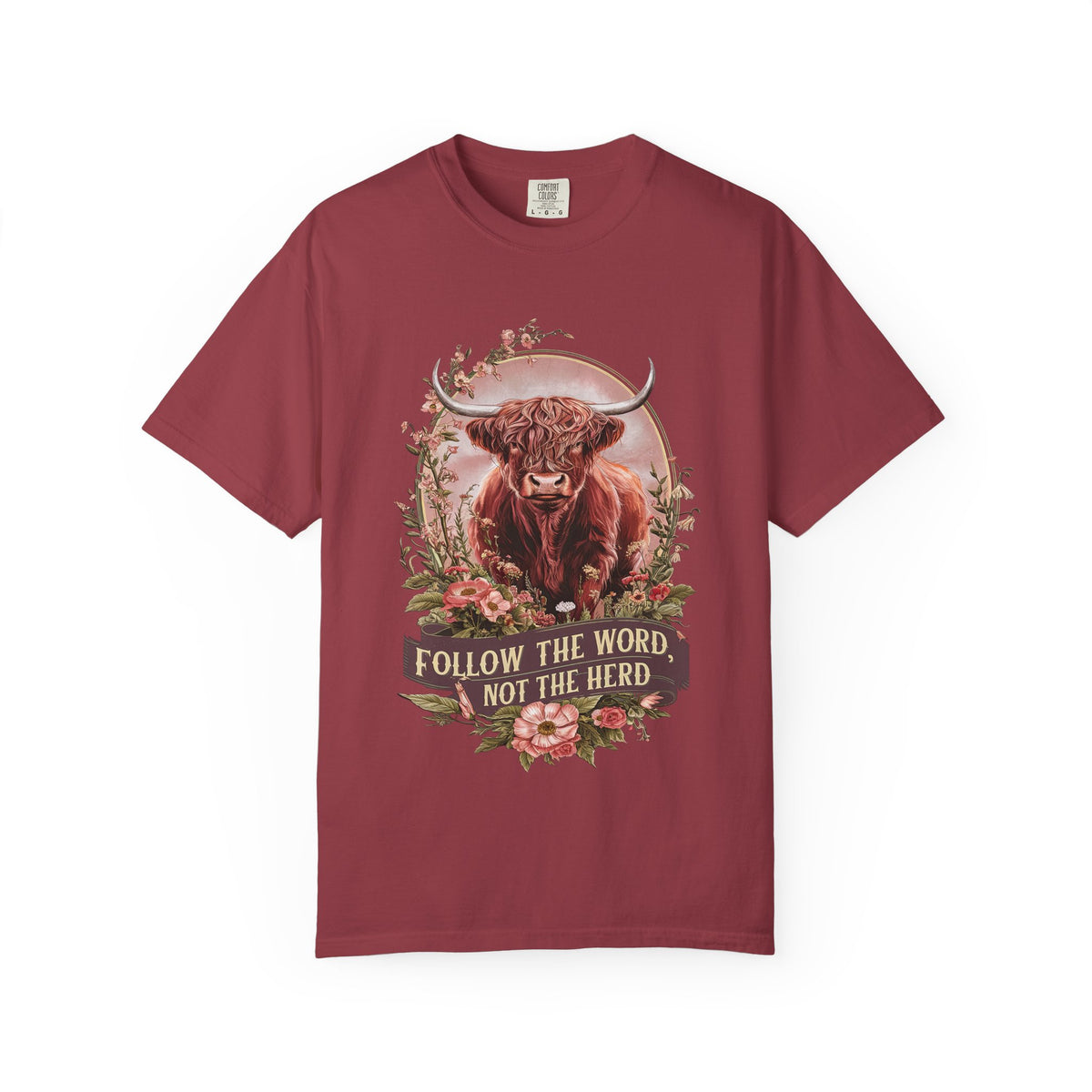 Follow the Word Not the Herd T-Shirt Cow Graphic Christian Faith Tee