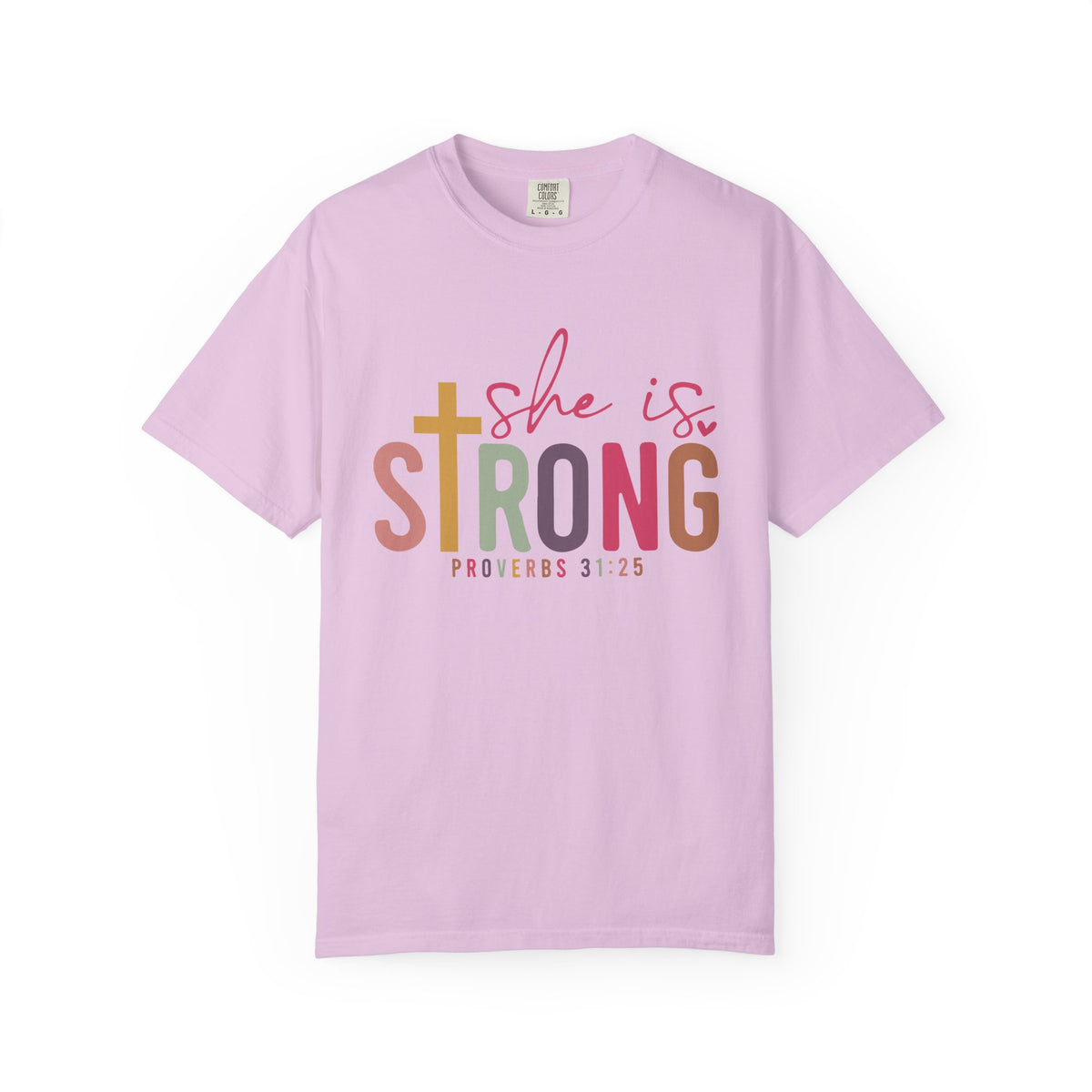She is Strong Proverbs 31:25 Christian Faith Graphic T-Shirt Unisex Short Sleeve Tee