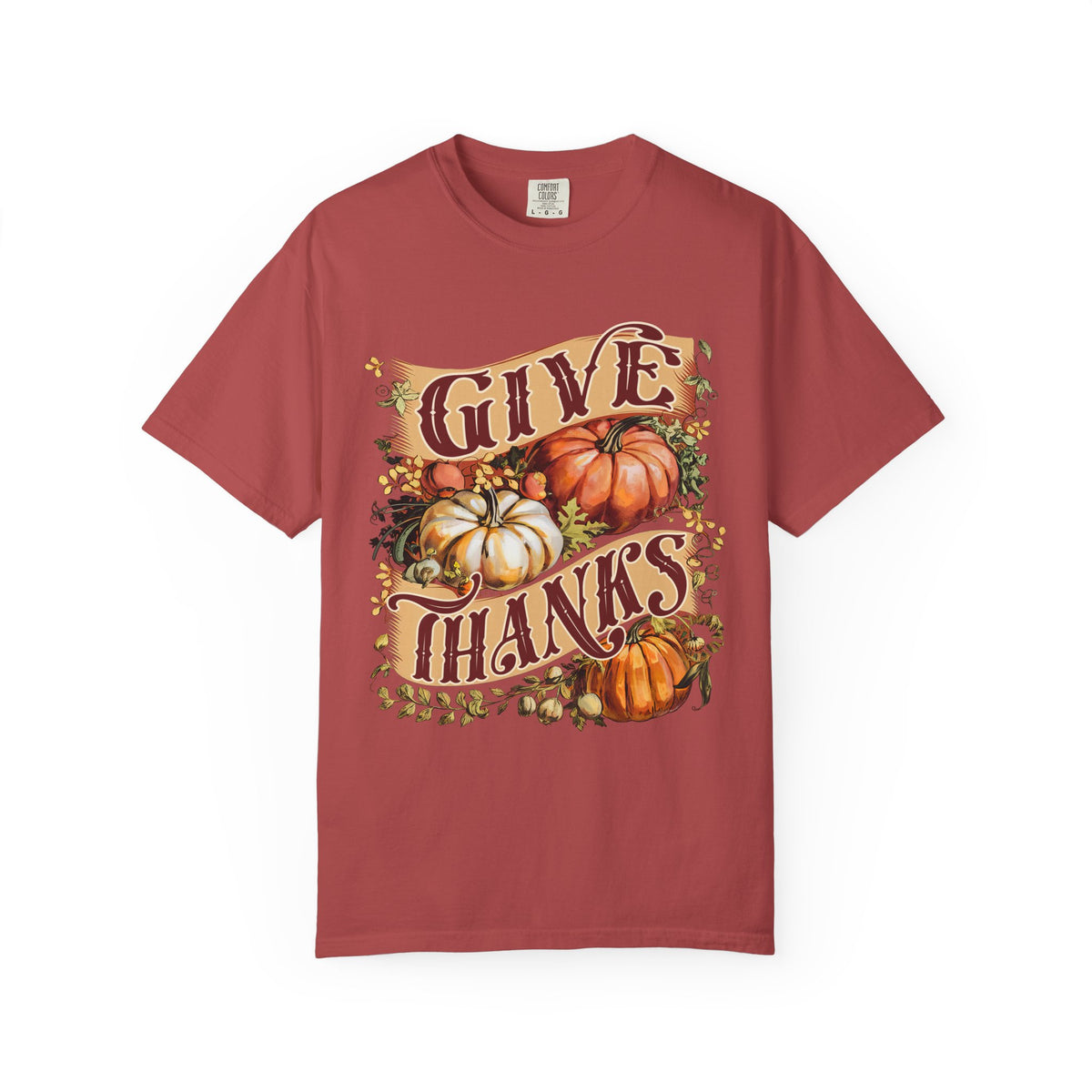 Give Thanks Pumpkin T-Shirt Vintage Thanksgiving Harvest Graphic Tee