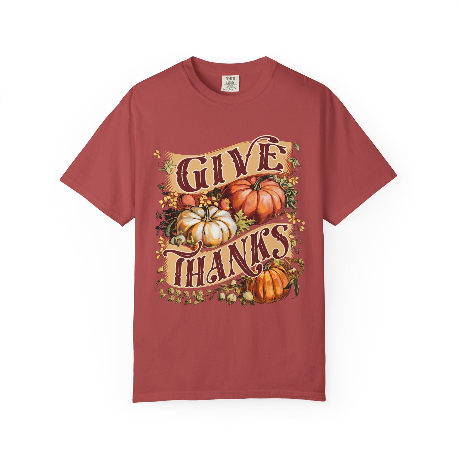 Give Thanks Pumpkin T-Shirt Vintage Thanksgiving Harvest Graphic Tee