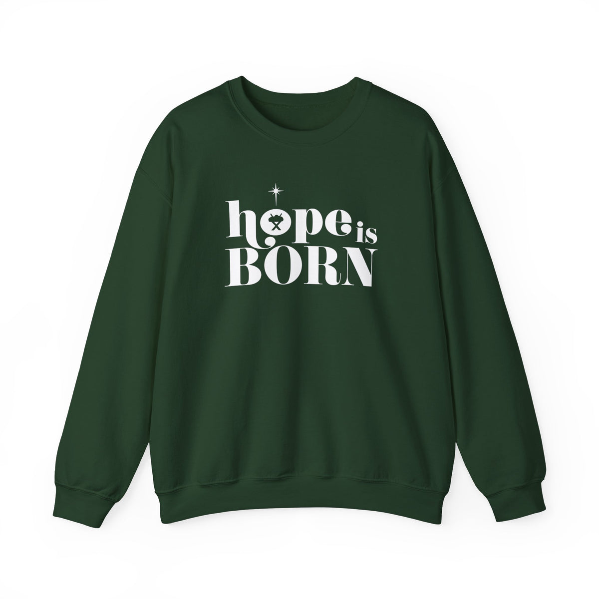 Hope is Born Nativity Christmas Season Crewneck Unisex Sweatshirt