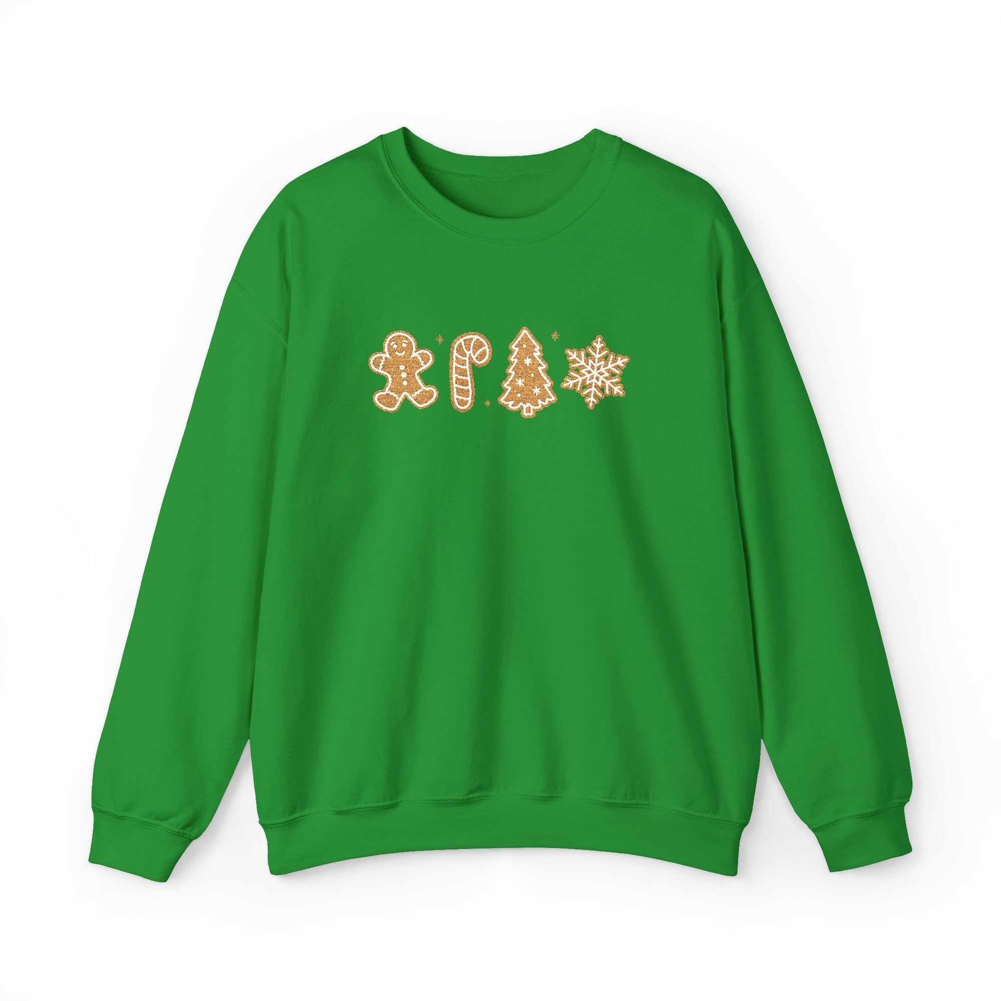 Gingerbread Cookies Heavy Blend Women's Crewneck Embroidered Christmas Holiday Sweatshirt - Sydney So Sweet