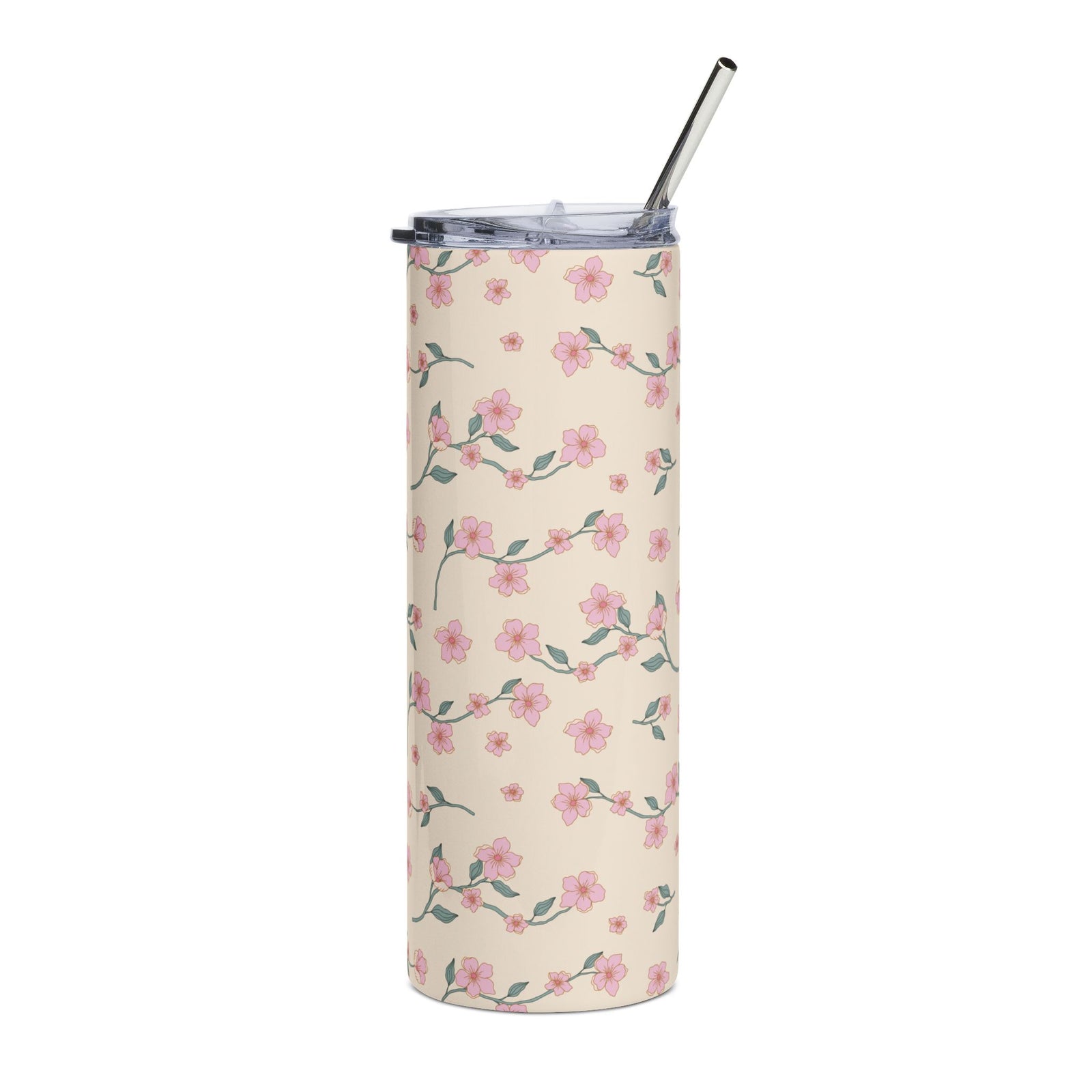 Vintage Pink Blossom 20oz Stainless Steel Tumbler Insulated Travel Cup