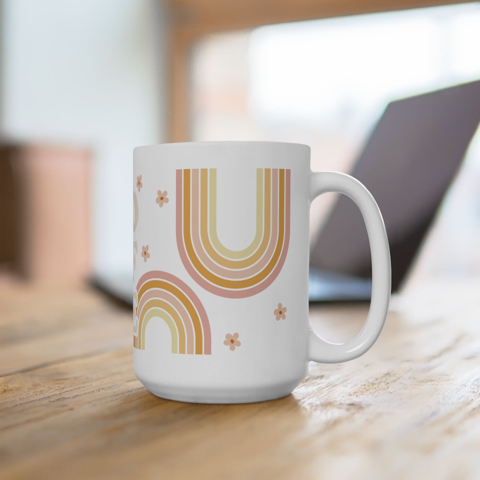 Coffee Retro Rainbow Cute Ceramic Mug Coffee Cup (11oz & 15oz) - Sydney So Sweet