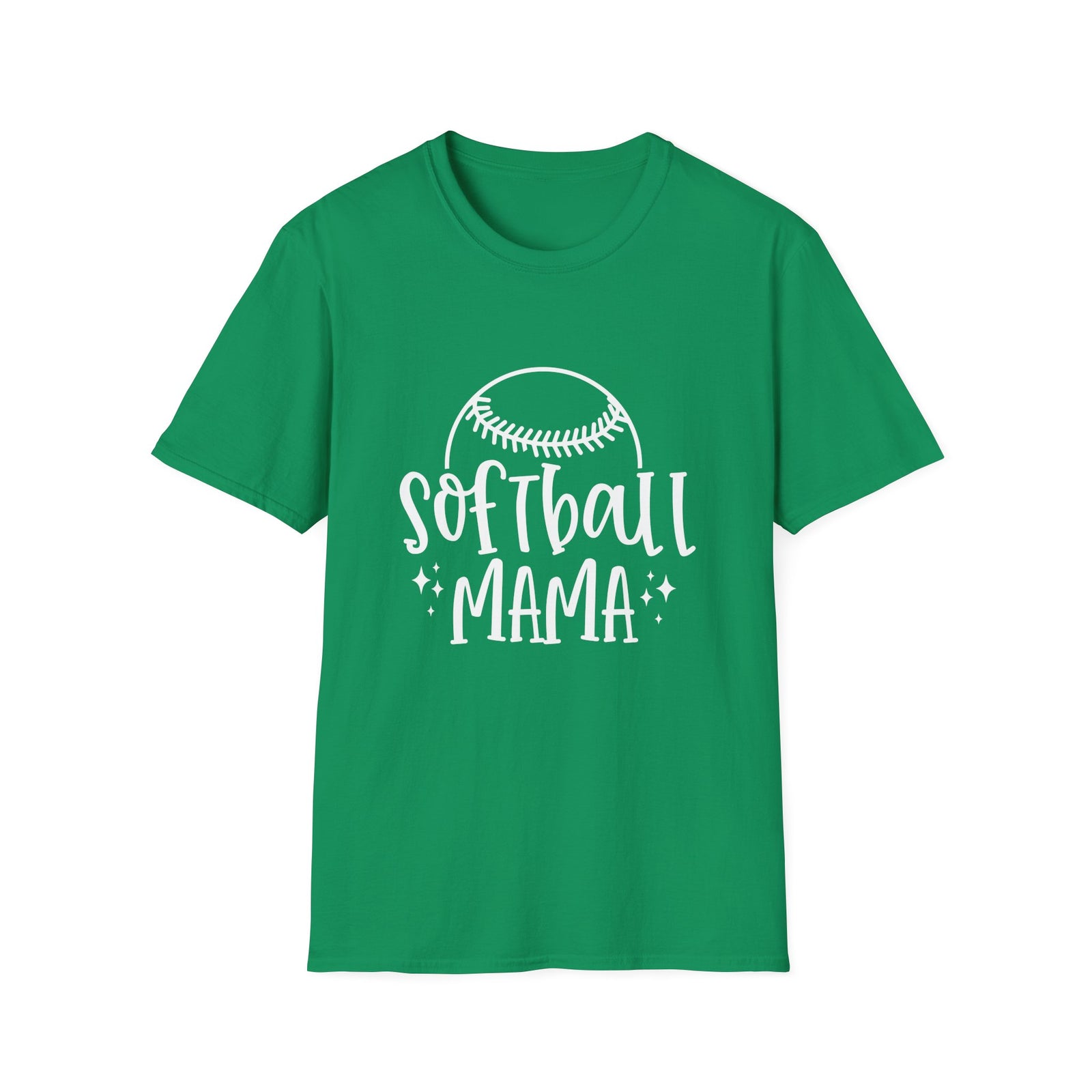 Softball Mama Graphic T-Shirt Cute Sports Mom Tee (12 Team Colors)