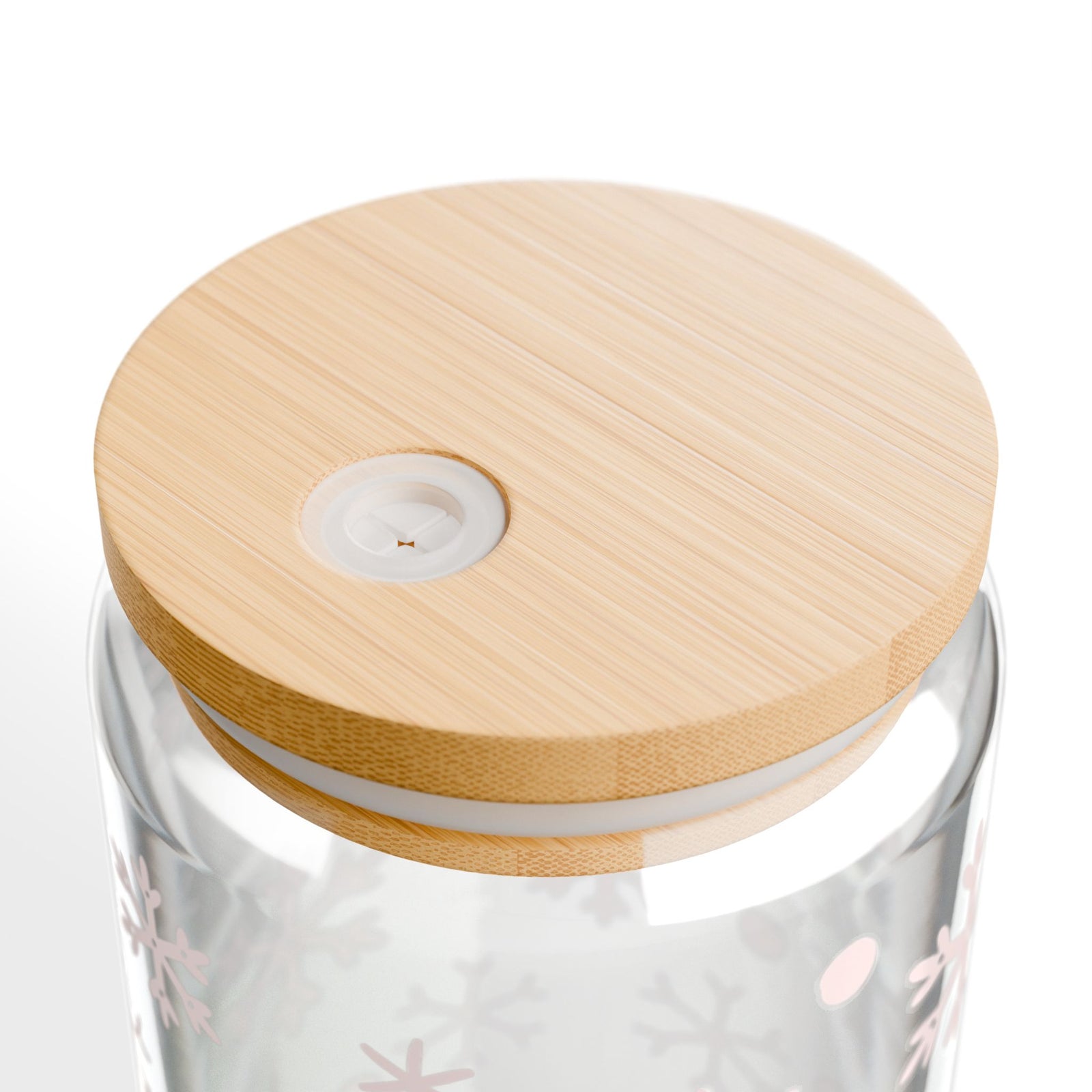 Winter Wonder Snowflakes Sipper Glass 16oz Reusable Drink Jar with Lid & Straw