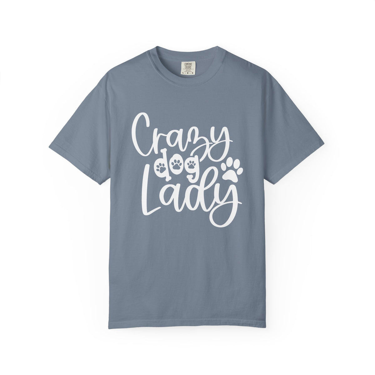 Crazy Dog Lady T-Shirt Paw Print Graphic Tee for Dog Moms