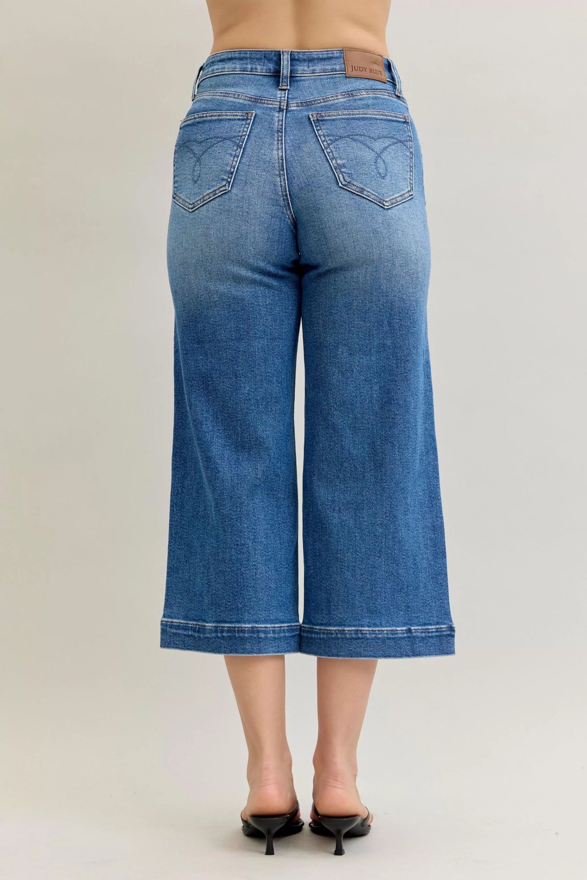 Judy Blue Mid Rise Crop Wide Leg Jeans - Sydney So Sweet