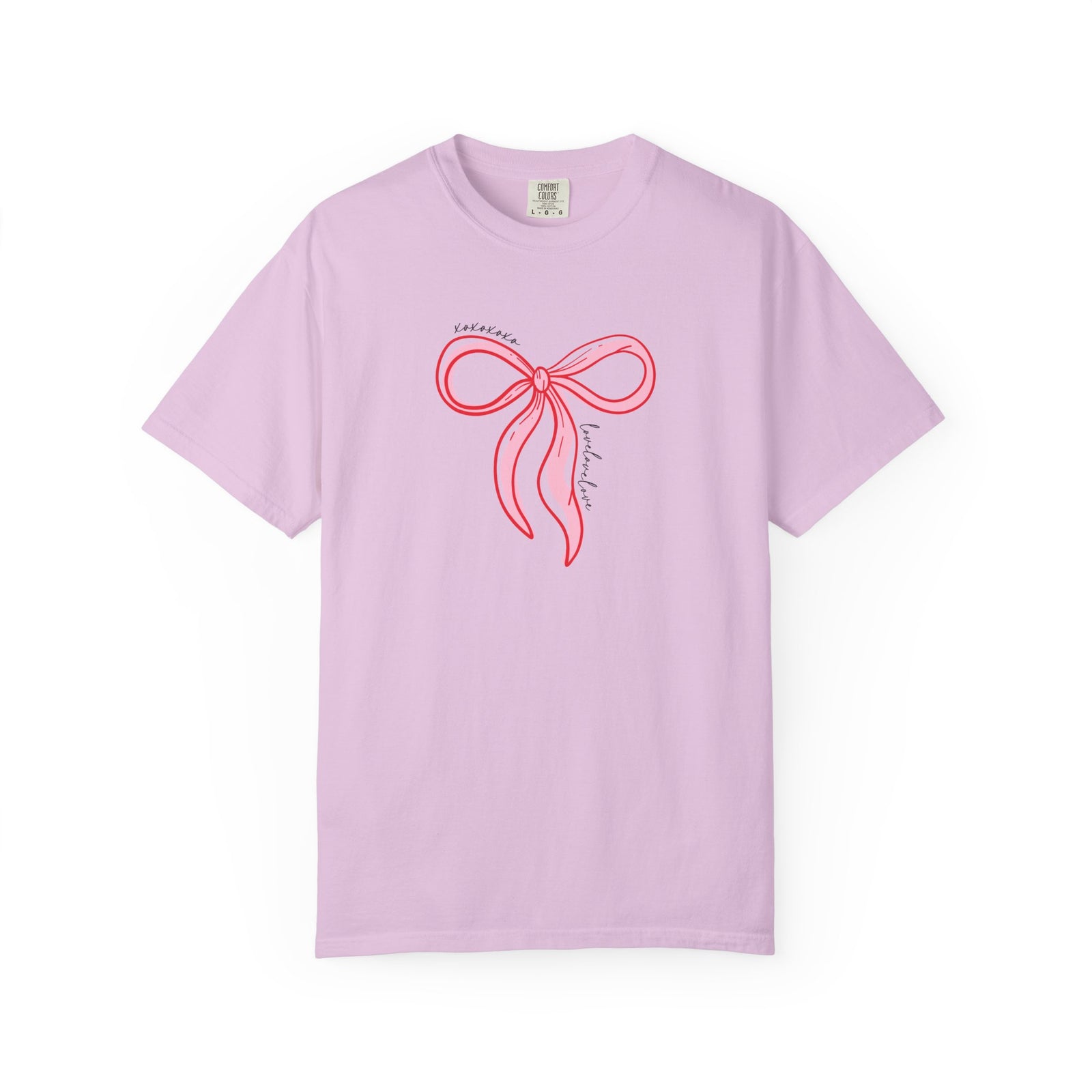 Pink Bow XOXO T-Shirt Valentine's Day Cute Graphic Unisex Short Sleeve Tee
