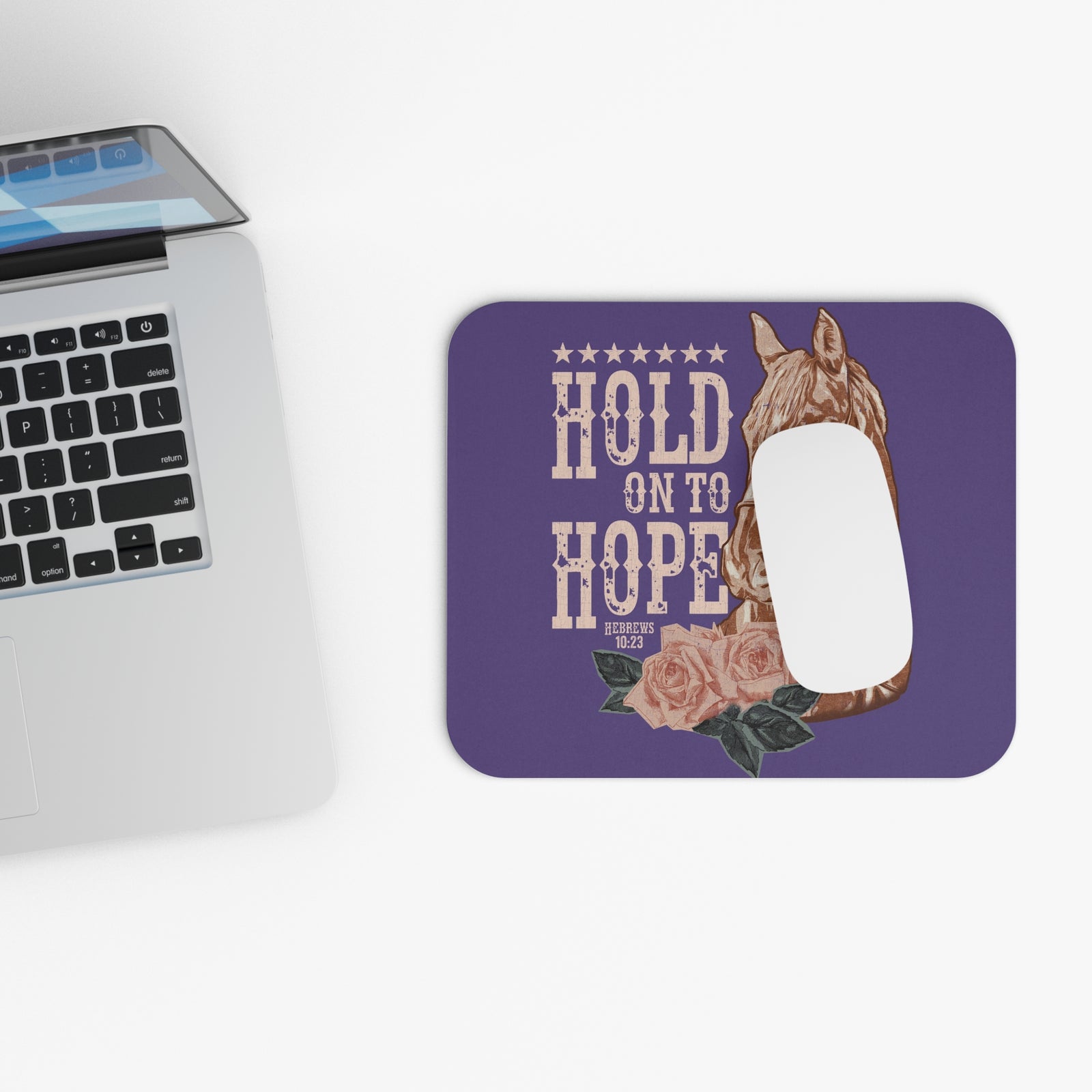 Hold On to Hope Horse Mouse Pad Inspirational Christian Desk Accessory