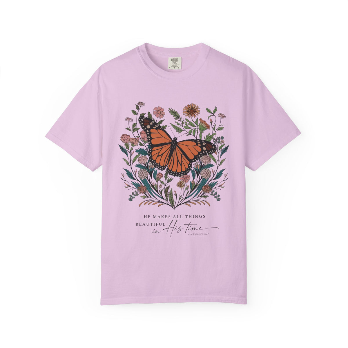 He Makes All Things Beautiful T-Shirt Christian Butterfly Graphic Tee