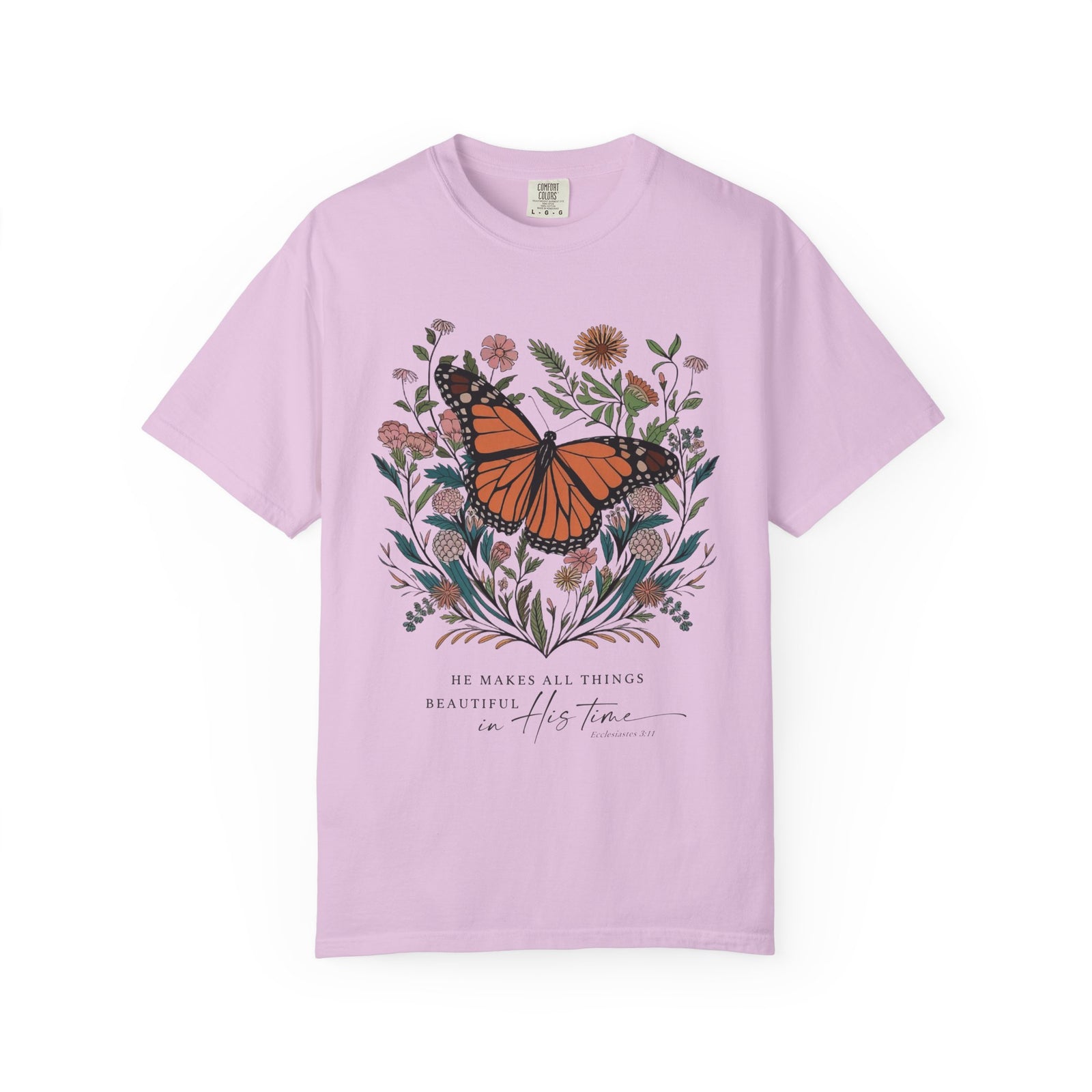 He Makes All Things Beautiful T-Shirt Christian Butterfly Graphic Tee