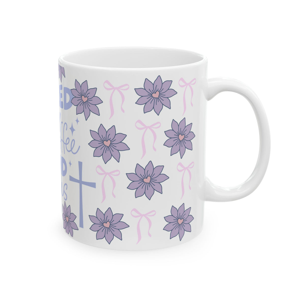 Fueled by Iced Coffee and Jesus Cute Ceramic Mug Coffee Cup (11oz & 15oz)