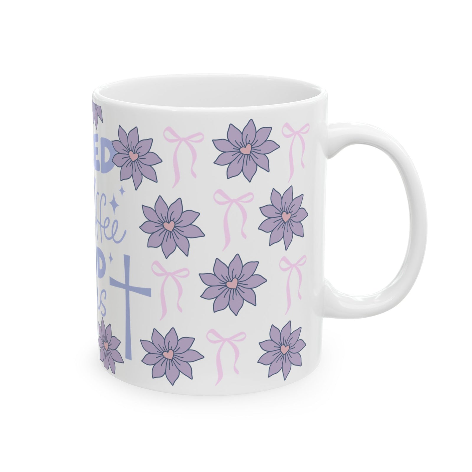 Fueled by Iced Coffee and Jesus Cute Ceramic Mug Coffee Cup (11oz & 15oz)