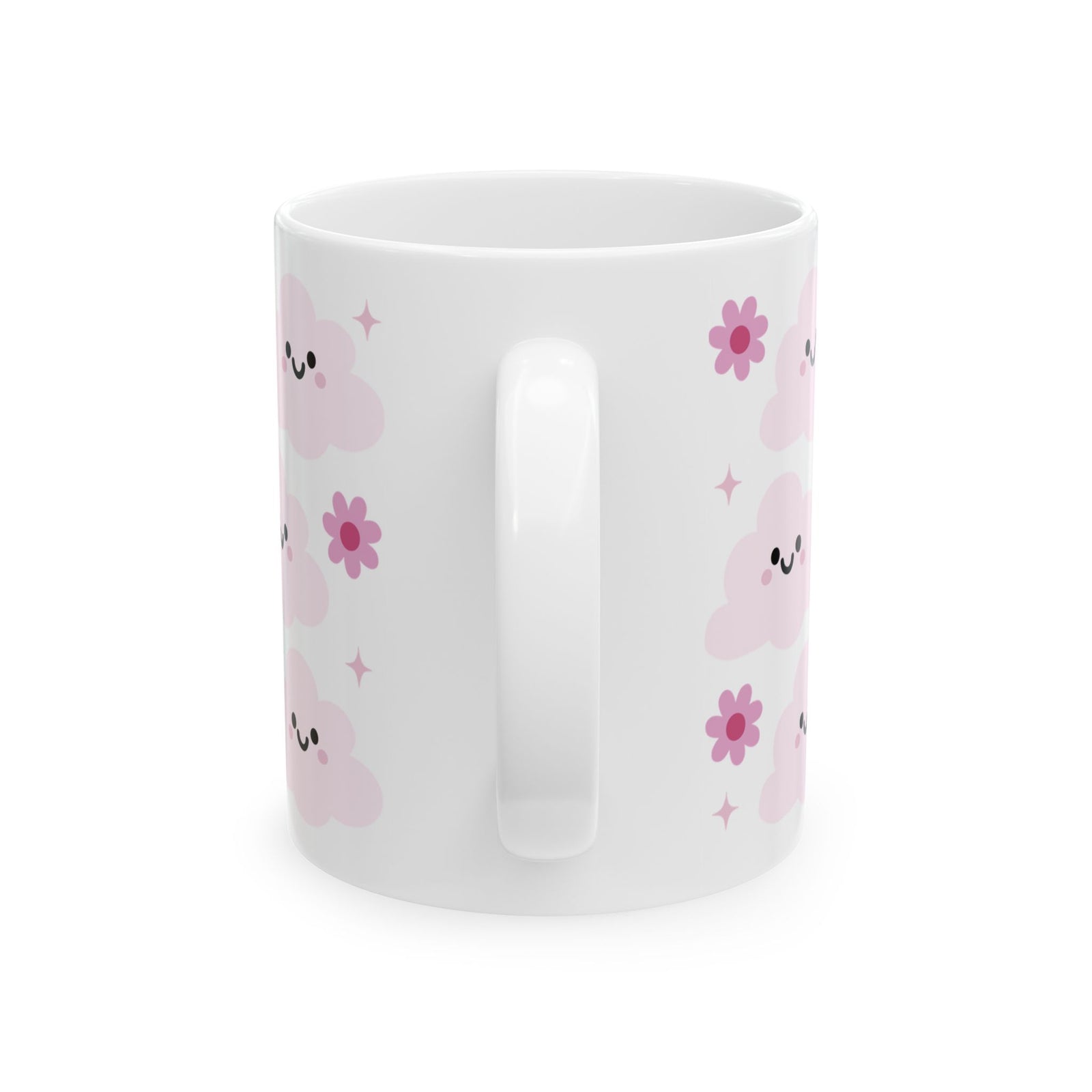 Happy Cloud Pink Cute Ceramic Mug Coffee Cup (11oz & 15oz)
