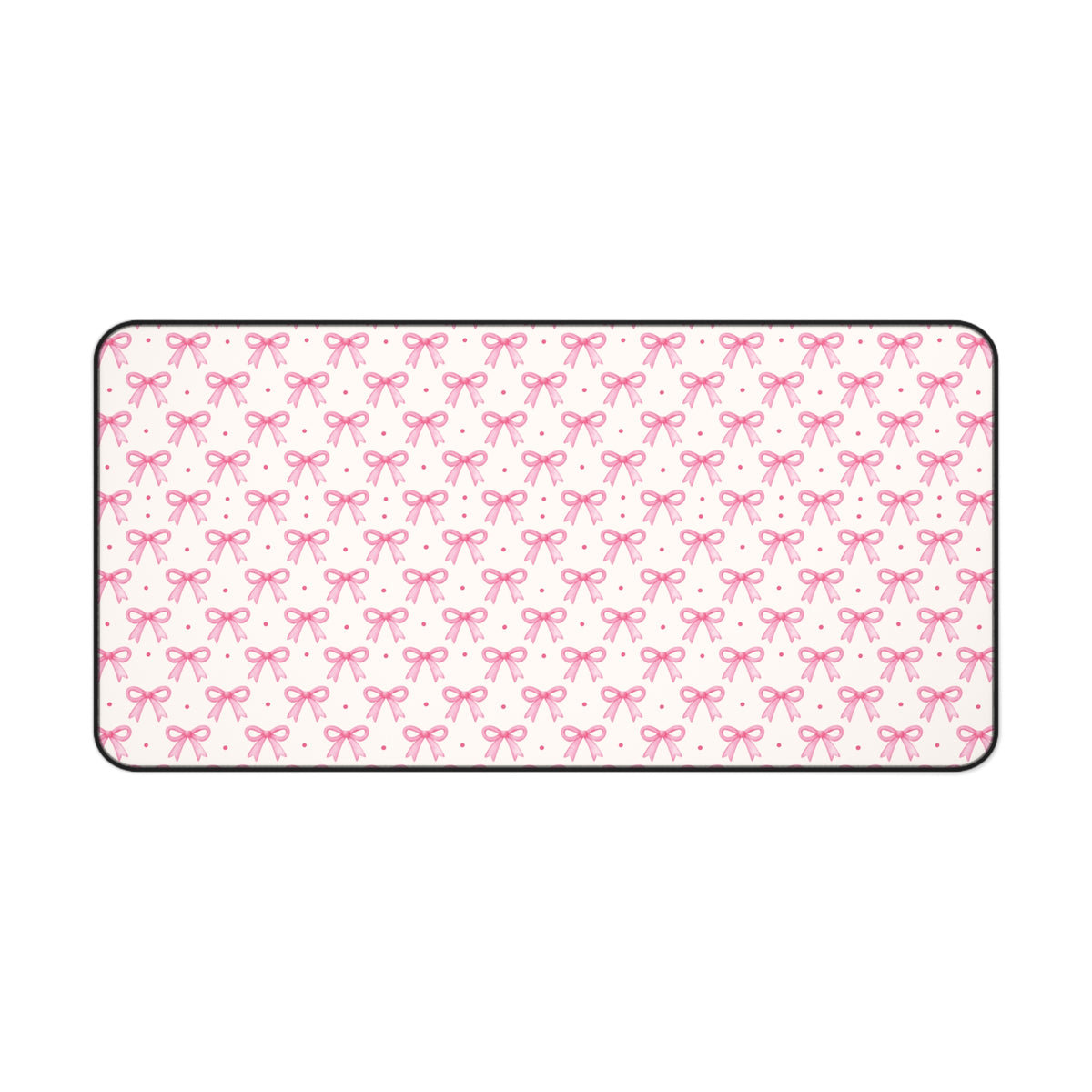 Coquette Bow Desk Mat - Hot Pink & Dot Design for Home Office Decor - Sydney So Sweet