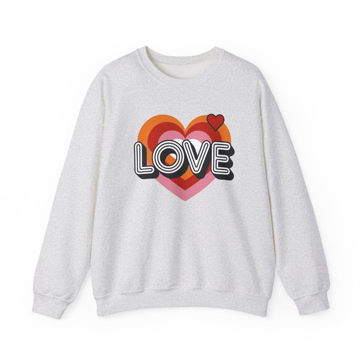 Love Retro Heart Valentine's Day Women's Heavy Blend Cozy Crewneck Sweatshirt - Sydney So Sweet