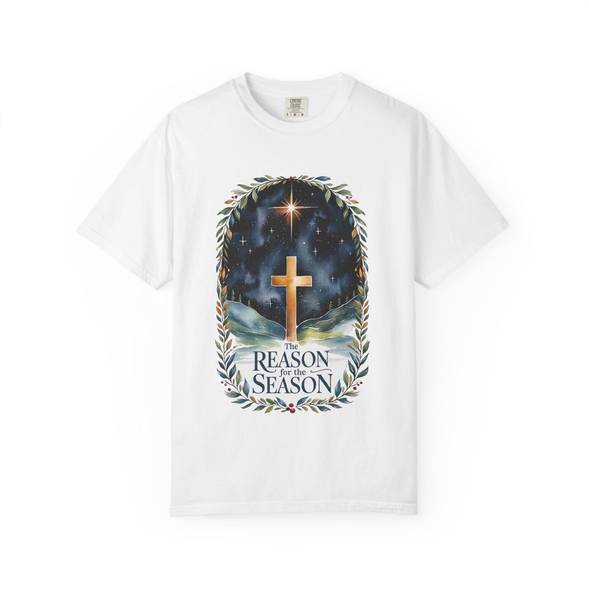The Reason for the Season Christmas T-Shirt Christian Cross Graphic Tee