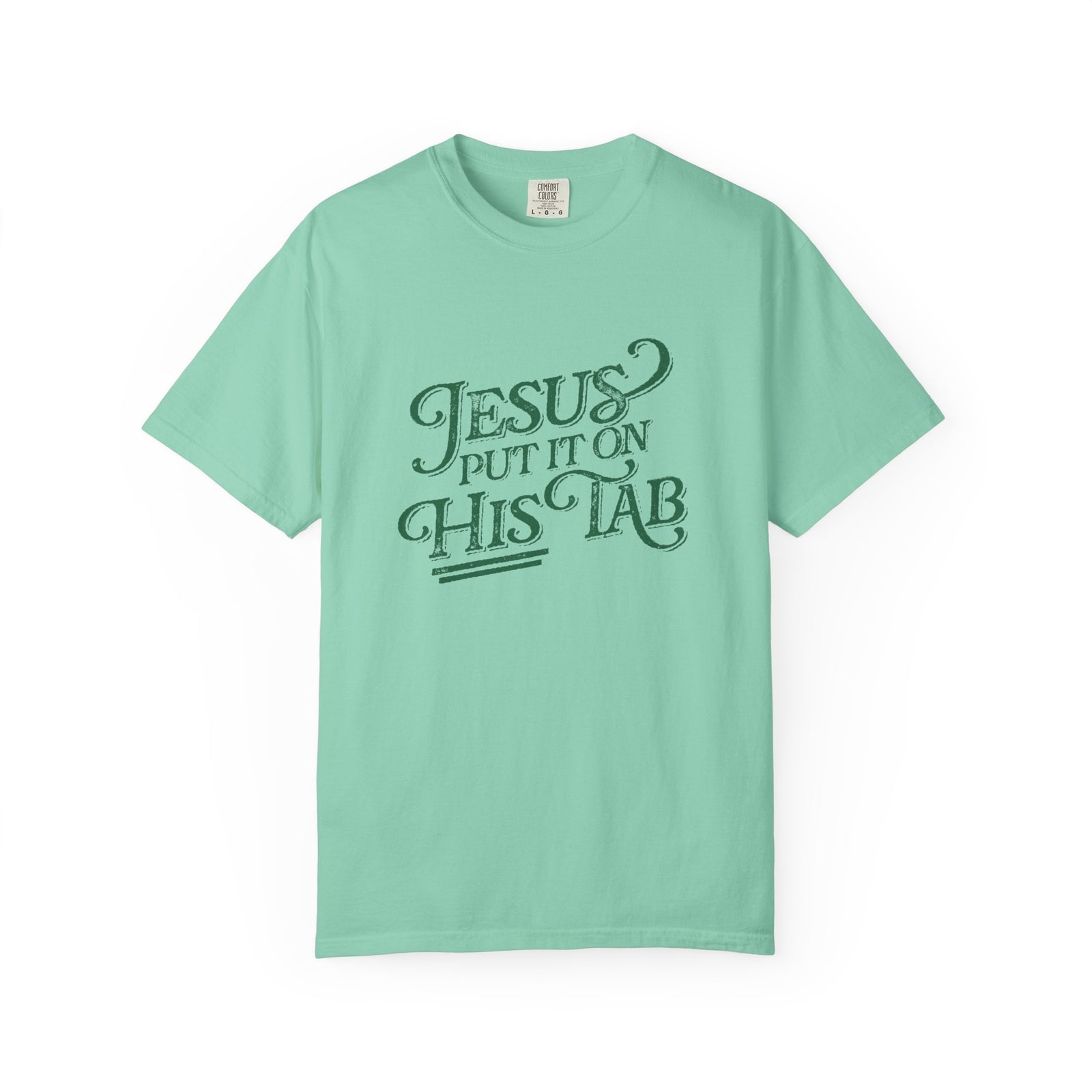 Jesus Put It On His Tab T-Shirt Christian Faith Graphic Unisex Distressed Grunge Tee
