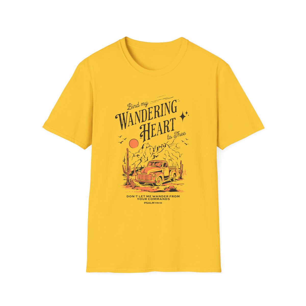 Bind My  Wandering Heart To Thee Graphic T-Shirt Vintage Road Trip Christian Tee