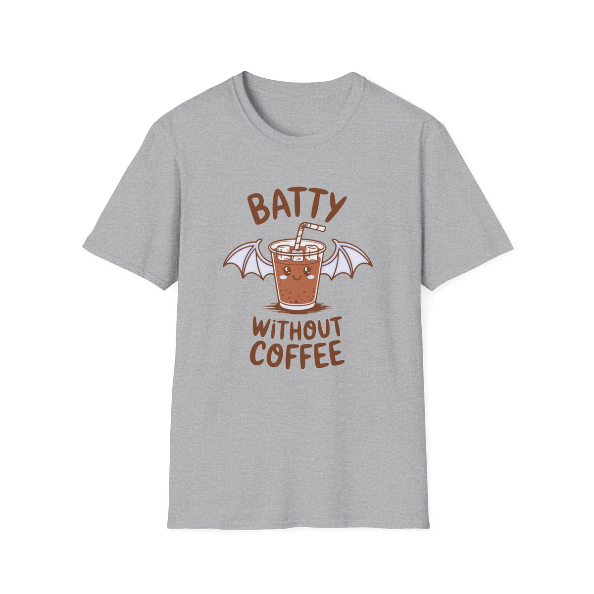 Batty Without Coffee T‑Shirt Cute Bat Coffee Halloween Graphic Tee