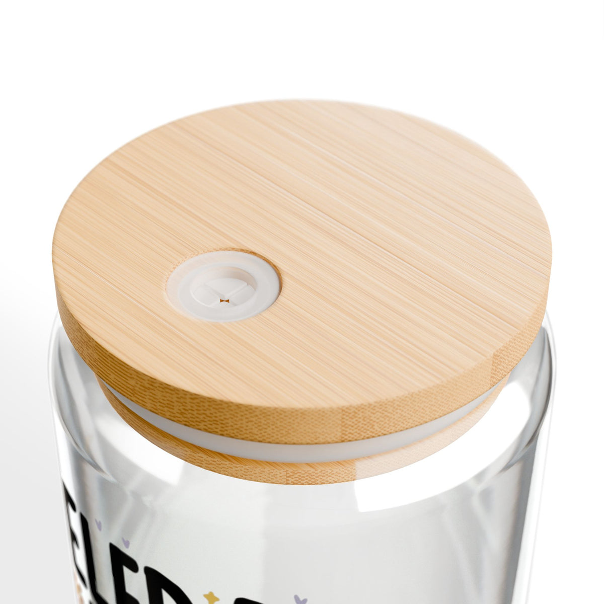 Fuel By Iced Coffee & Anxiety Smile Sipper Glass 16oz Reusable Drink Jar with Lid & Straw