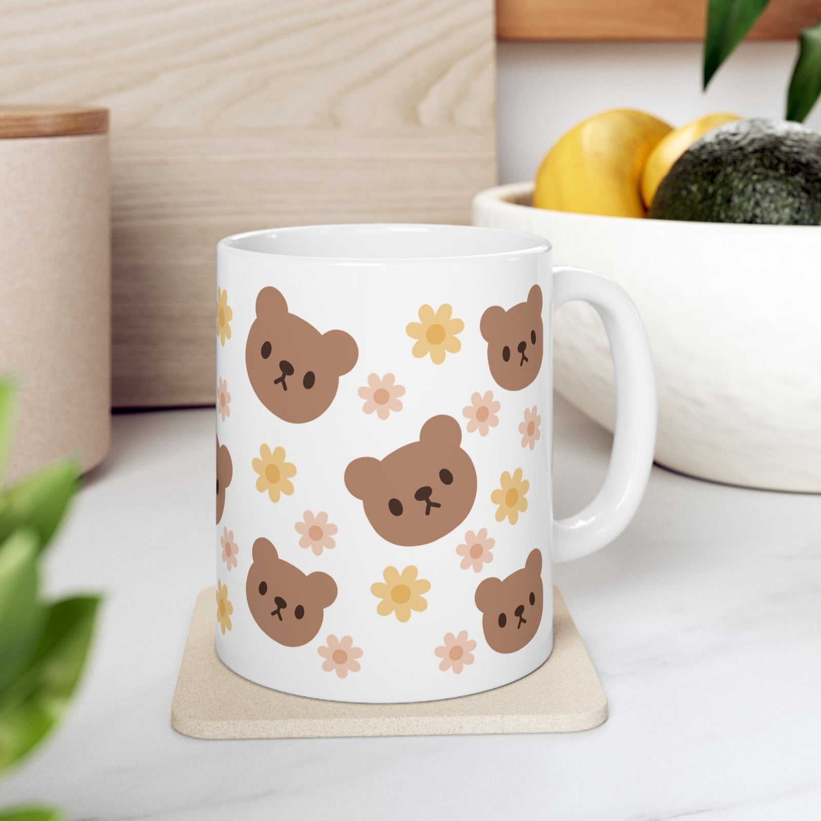 Teddy Bear Daisy Cute Ceramic Mug Coffee Cup (11oz & 15oz) - Sydney So Sweet
