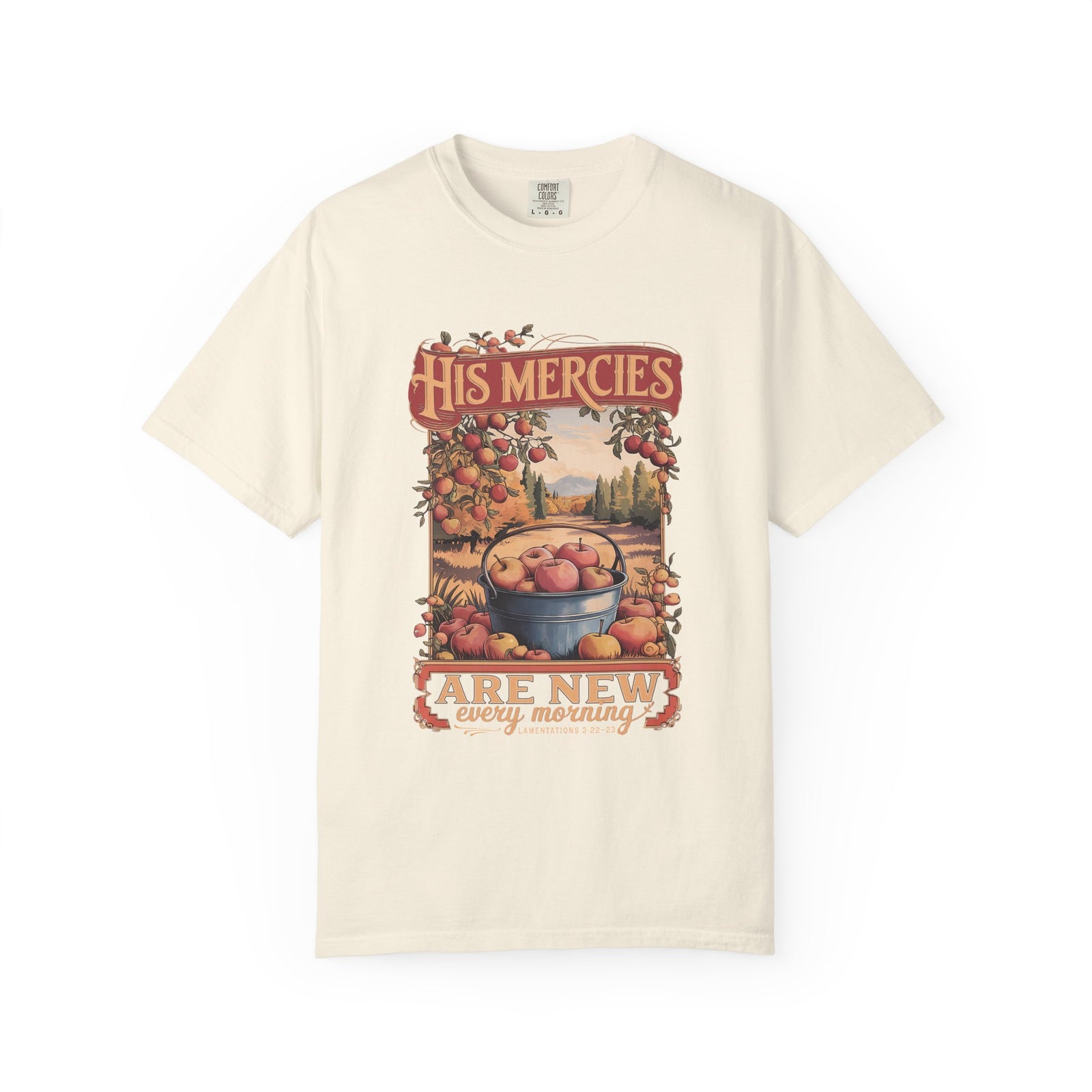 His Mercies Are New Every Morning Tee Vintage Fall Apples Christian T-Shirt