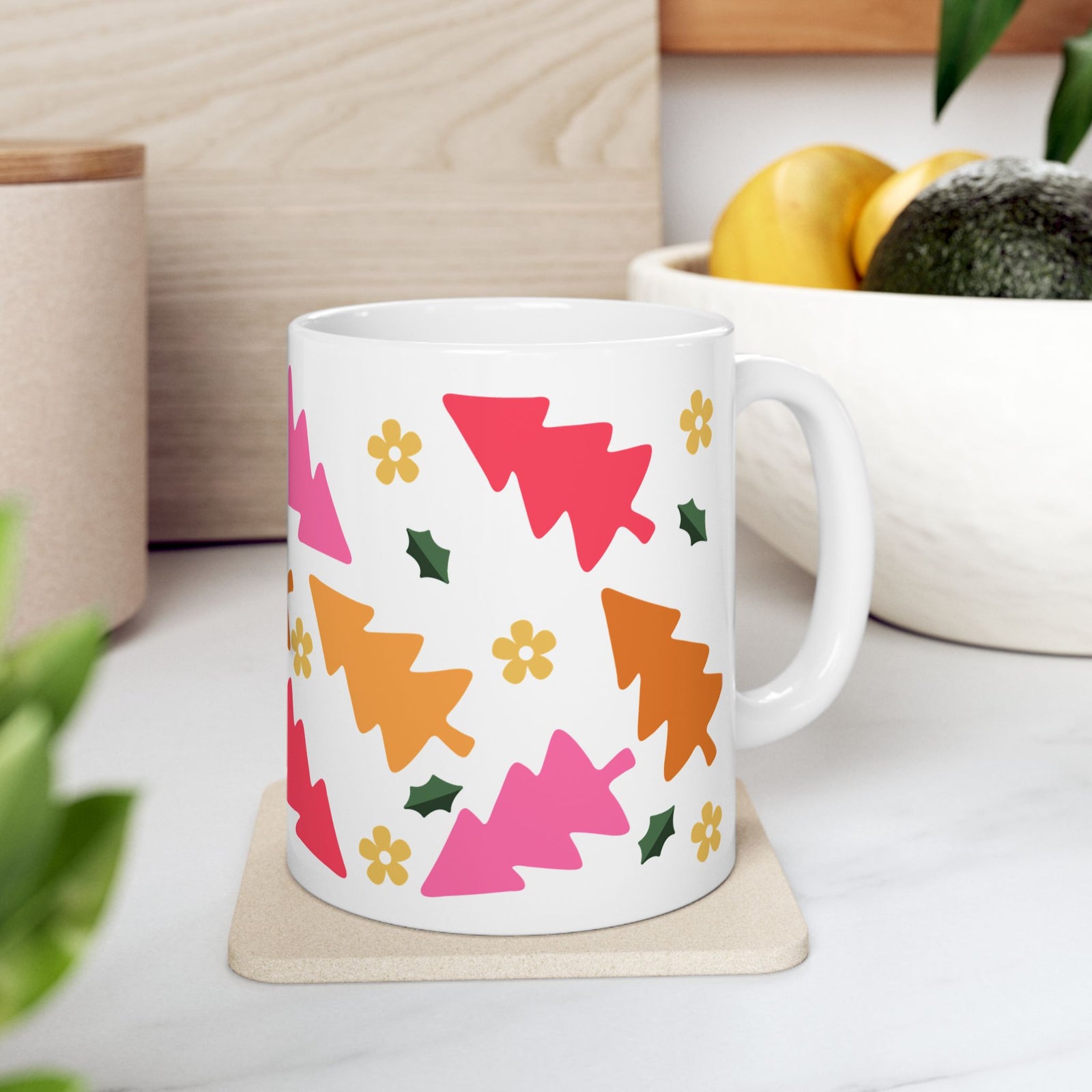 Groovy Christmas Holiday Ceramic Mug Coffee Cup (11oz & 15oz)