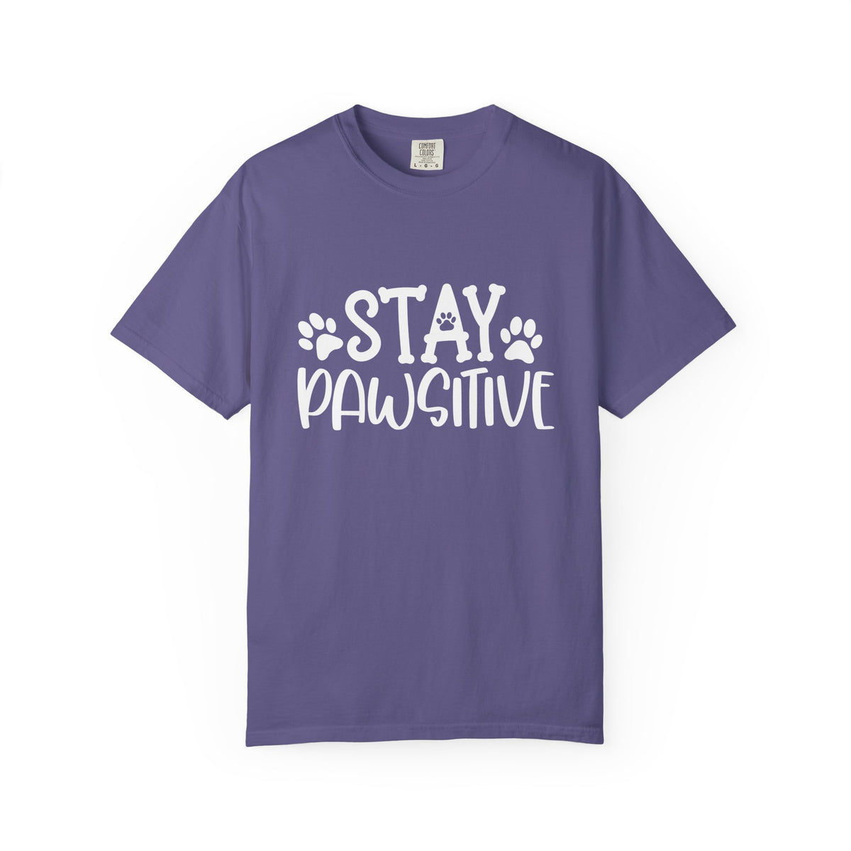 Stay Paw-sitive Paw Print T-Shirt Cute Dog Mom Graphic Tee