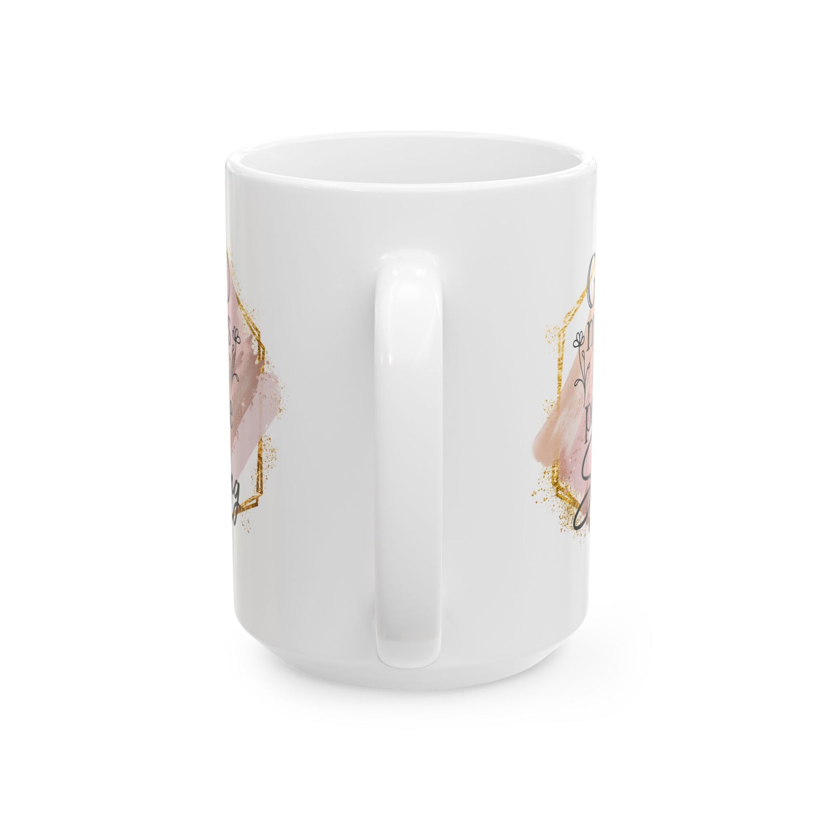 God Makes His People Strong Psalm 29:11 Christian Mug — Pink Watercolor Coffee Cup (11oz, 15oz) - Sydney So Sweet