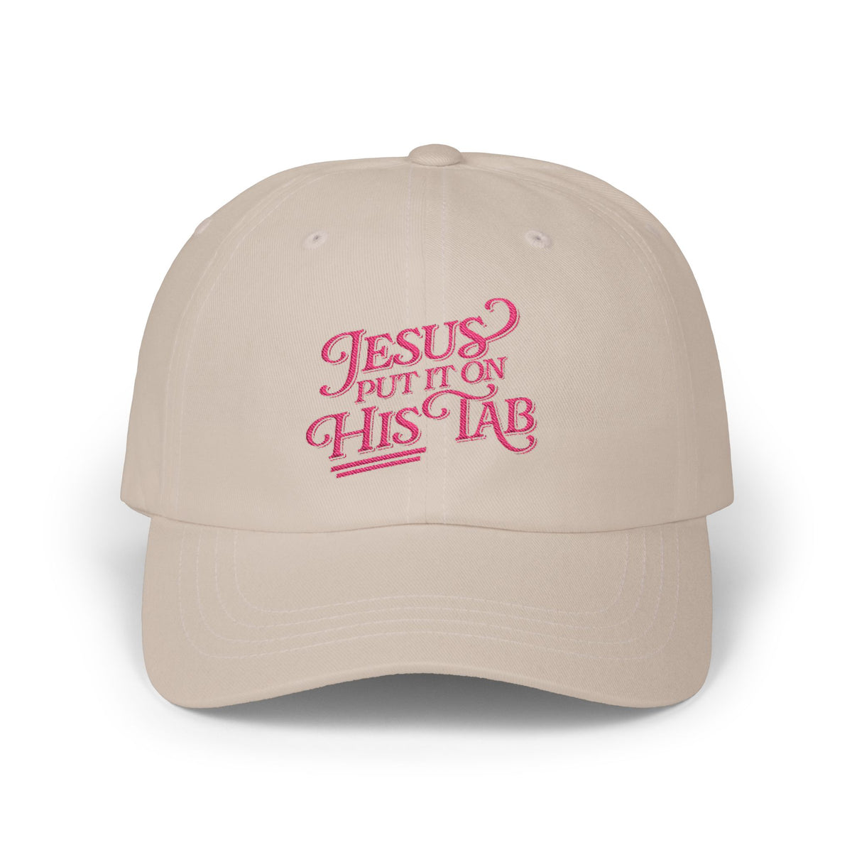 Jesus Put It On His Tab Pink Embroidered Christian Dad Cap Baseball Hat