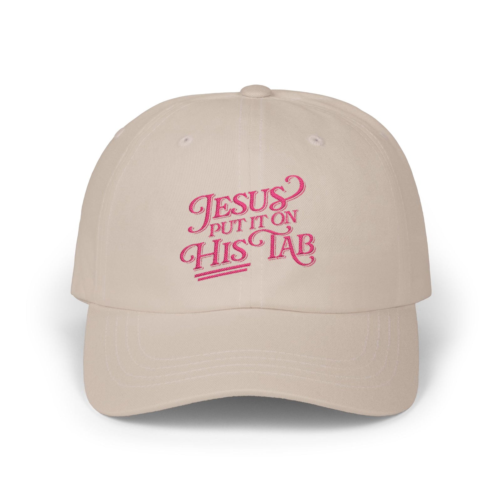 Jesus Put It On His Tab Pink Embroidered Christian Dad Cap Baseball Hat