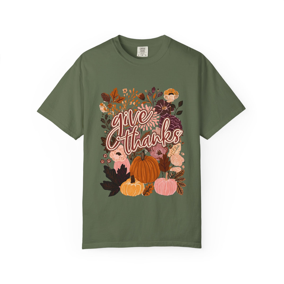 Give Thanks T-Shirt Fall Pumpkin Thanksgiving Graphic Tee