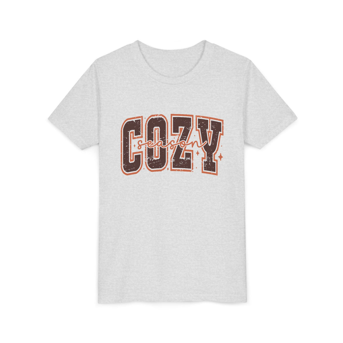 Cozy Vibes Youth Tee — 'Cozy' Retro Script Graphic