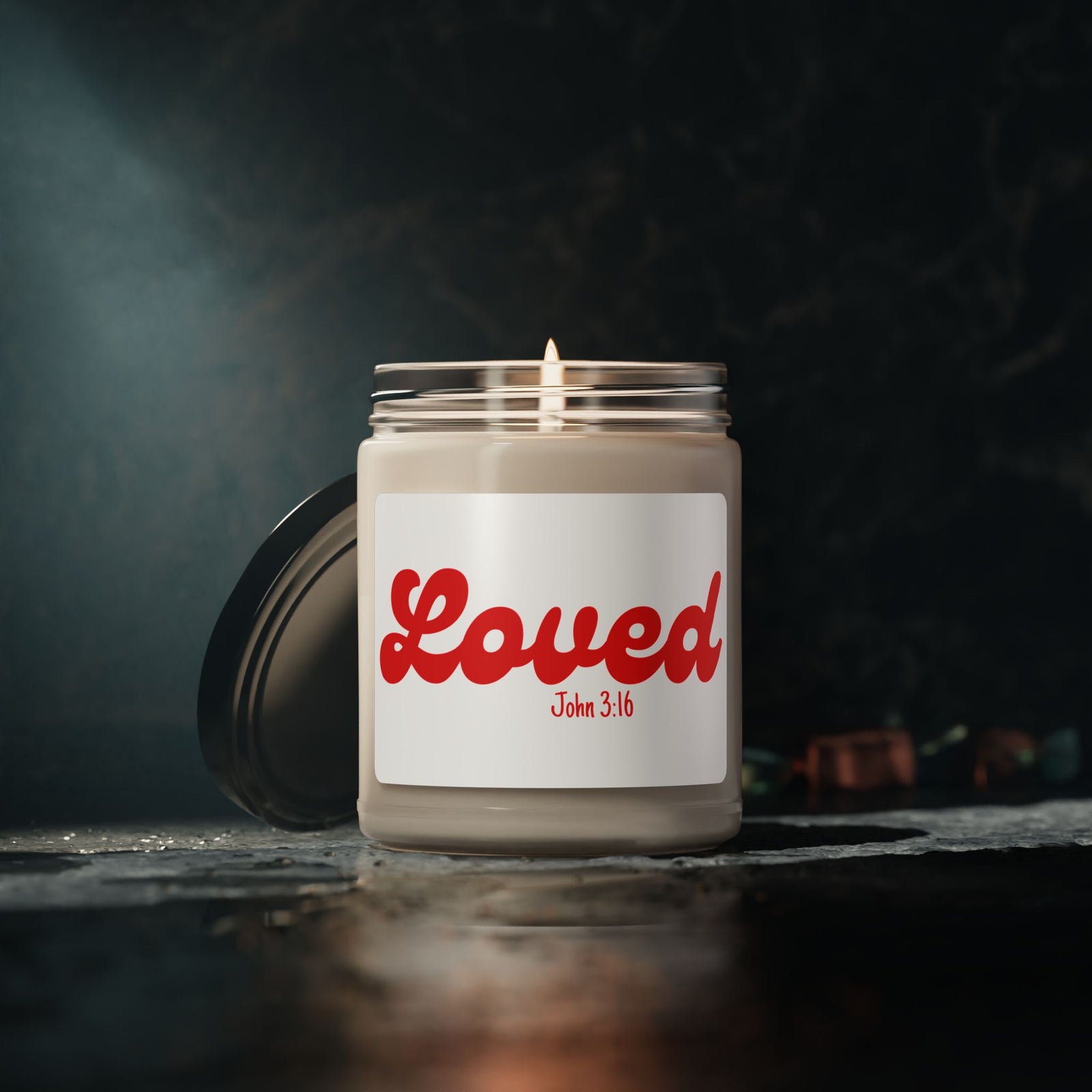 Loved John 3:16 Christia Soy Candle Christian Scented Candle (9oz)