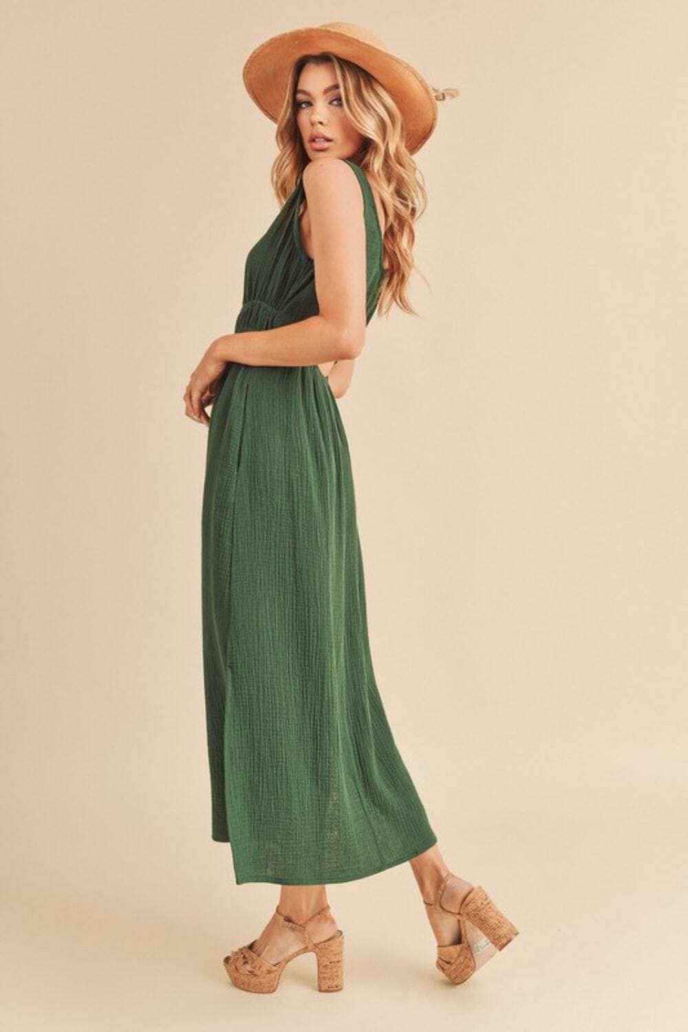 Aemi + Co Side Slit Round Neck Sleeveless Tank Dress - Sydney So Sweet