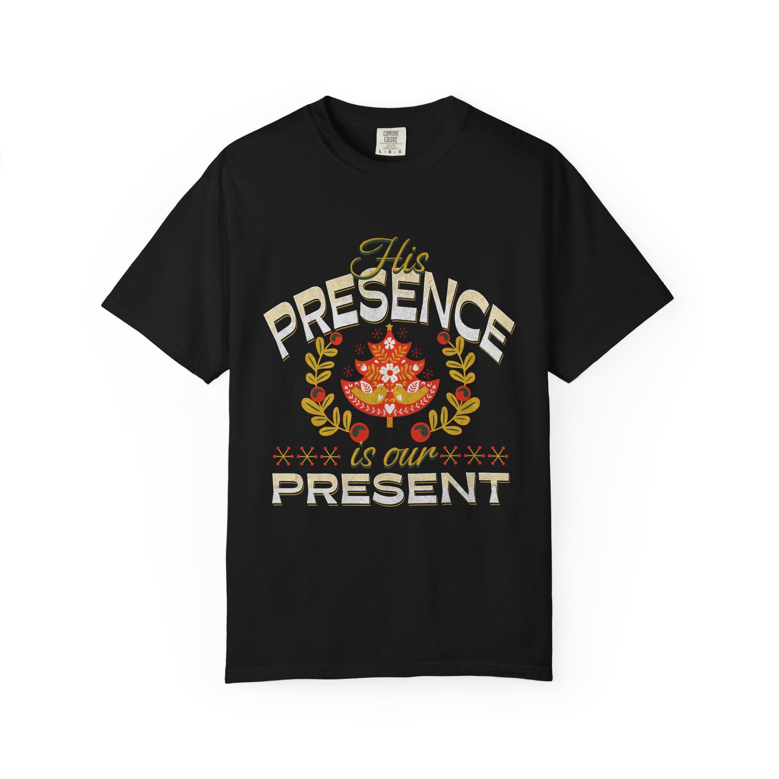 His Presence is our Present T-Shirt Christian Christmas Graphic Tee