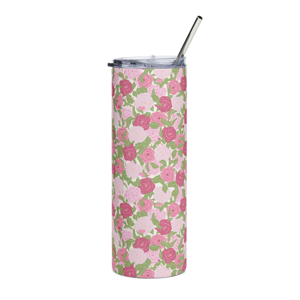 Preppy Pink Rose 20oz Stainless Steel Tumbler Insulated Travel Cup