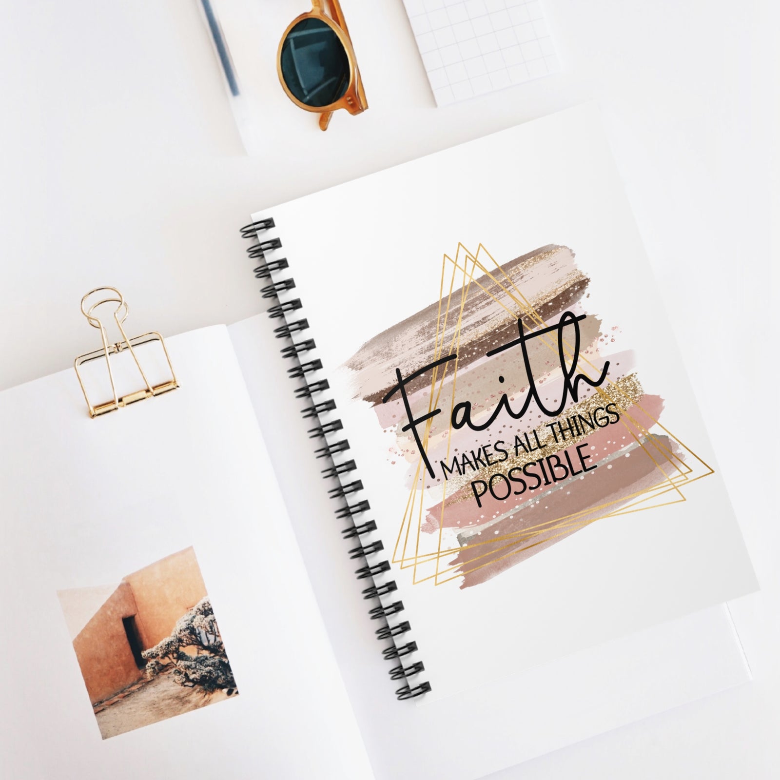Faith Makes All Things Possible Spiral Notebook Inspirational Christian Journal