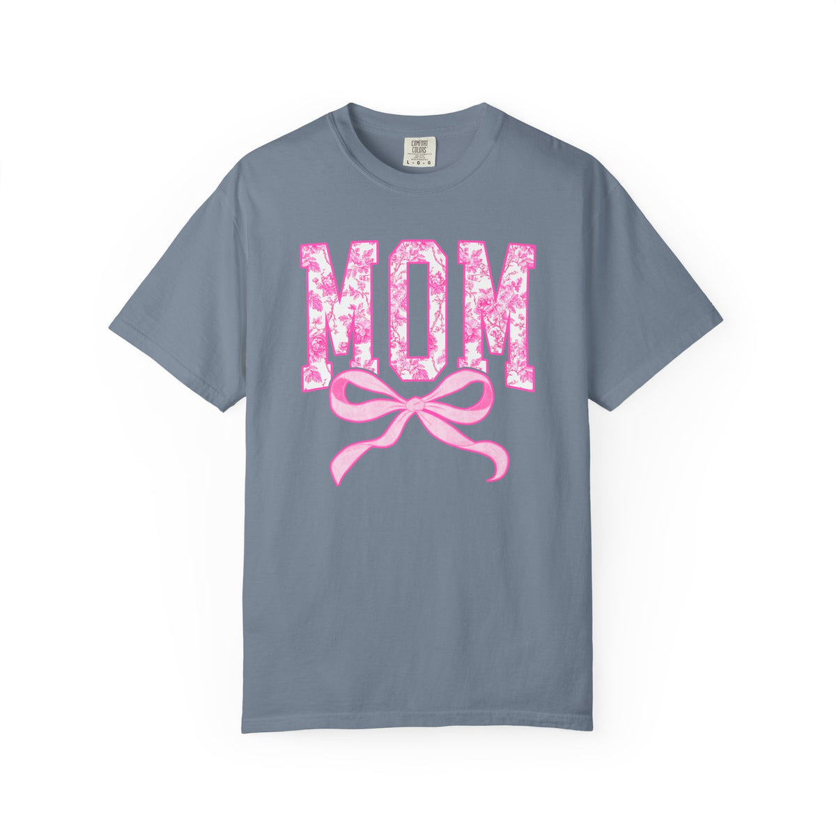 Mom Coquette Pink Toile Bow T-Shirt Cute Mama Graphic Tee