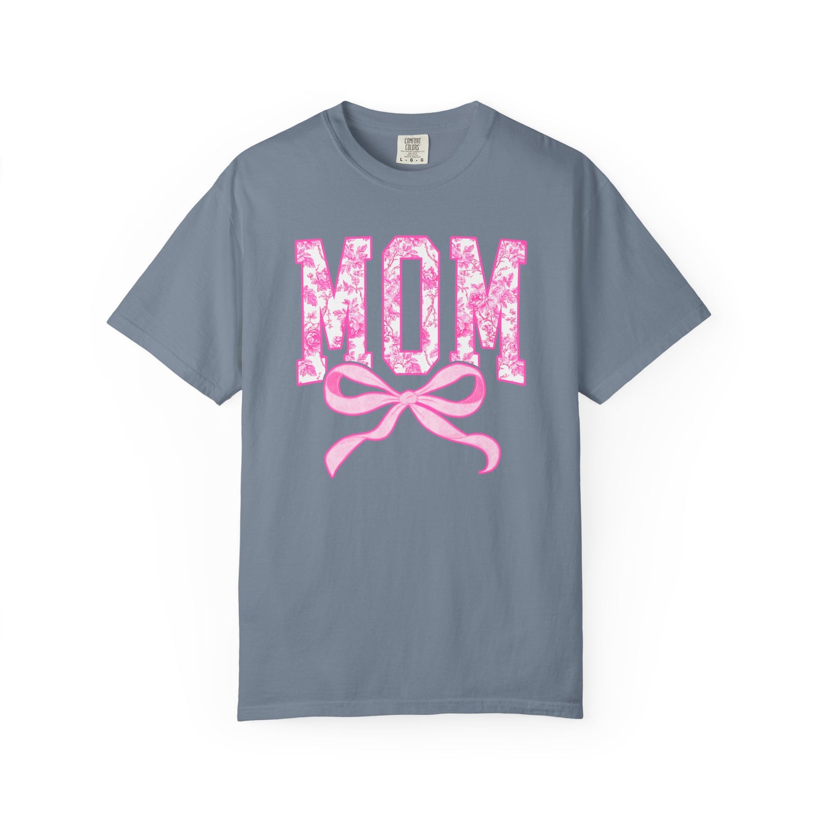 Mom Coquette Pink Toile Bow T-Shirt Cute Mama Graphic Tee
