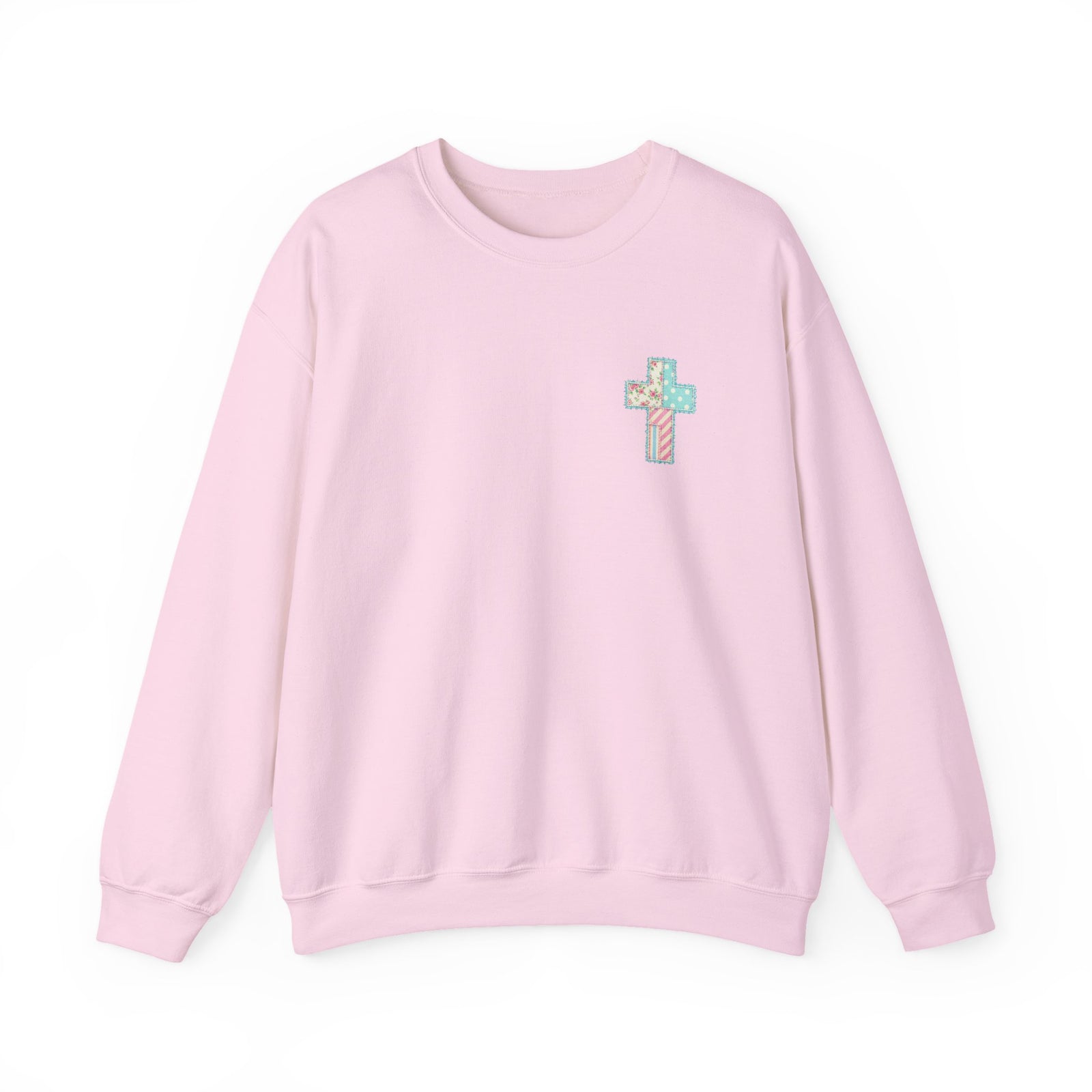 Less of Me More of Jesus Christian Graphic Sweatshirt Floral Cross Crewneck
