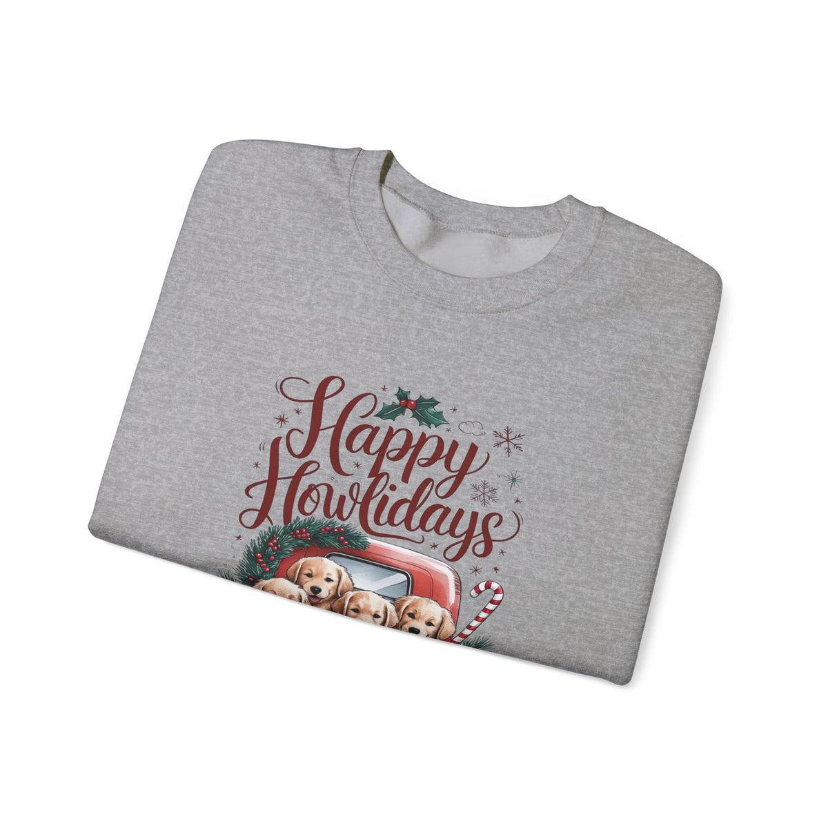 Happy Howlidays Puppy Crewneck Unisex Sweatshirt